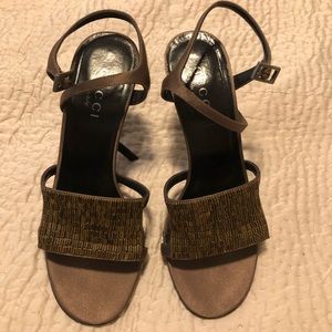 Gucci! Beaded Satin Strappy Heels
